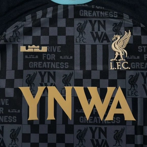 Lebron James Nike Black and Gold Football Jersey with YNWA Graphic Men's XXL - Picture 2 of 3